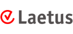 Laetus logo na sivoj pozadini