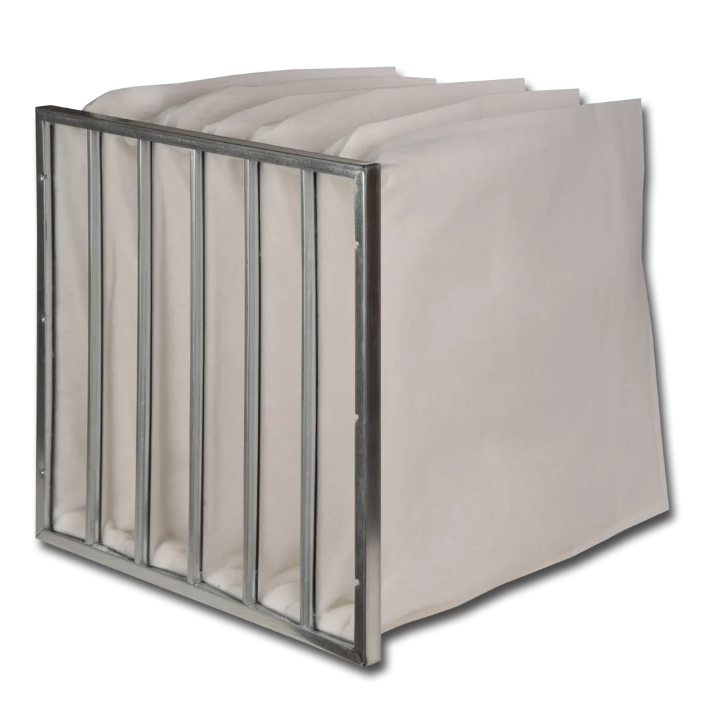 Grubi filter za vazduh sa belim džepovima i metalnim ramom