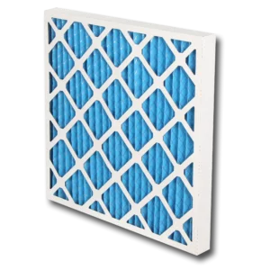 Sintetički plavi cik-cak filter sa belim okvirom za grubu filtraciju vazduha u ventilacionim sistemima.