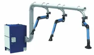 Industrijski sistem za otprašivanje sa usisnim kracima.