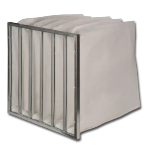 Filter za vazduh sa metalnim okvirom i više komora za grubu i finu filtraciju u HVAC sistemima.