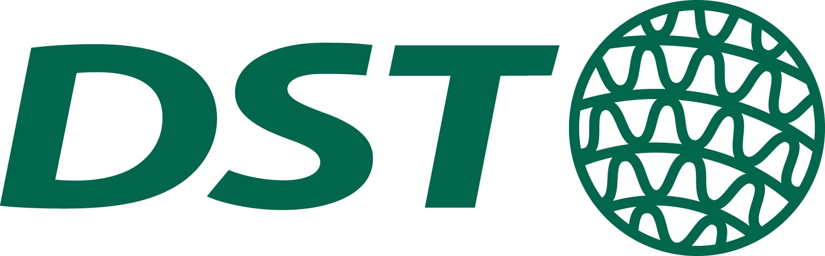DST logotip sa zelenim slovima